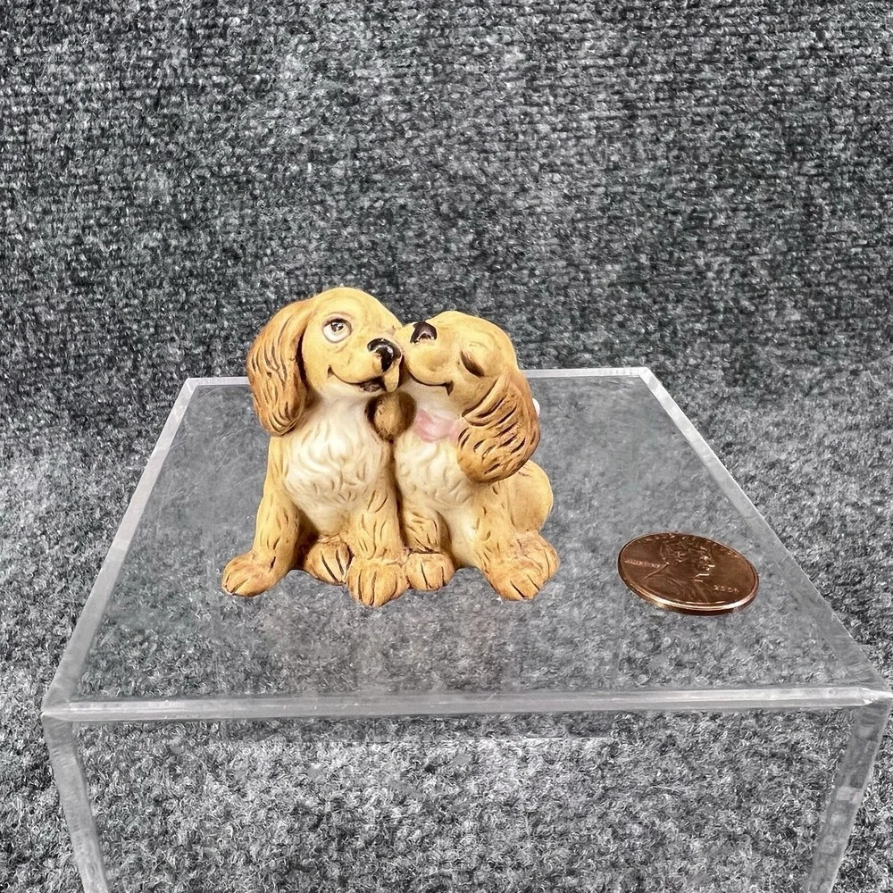 George Good Cocker Spaniel Puppy Dogs Figurine Miniature 1986 Fabrizio Blonde 2